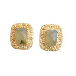 Load image into Gallery viewer, Prehnite Gold Plated Studs
