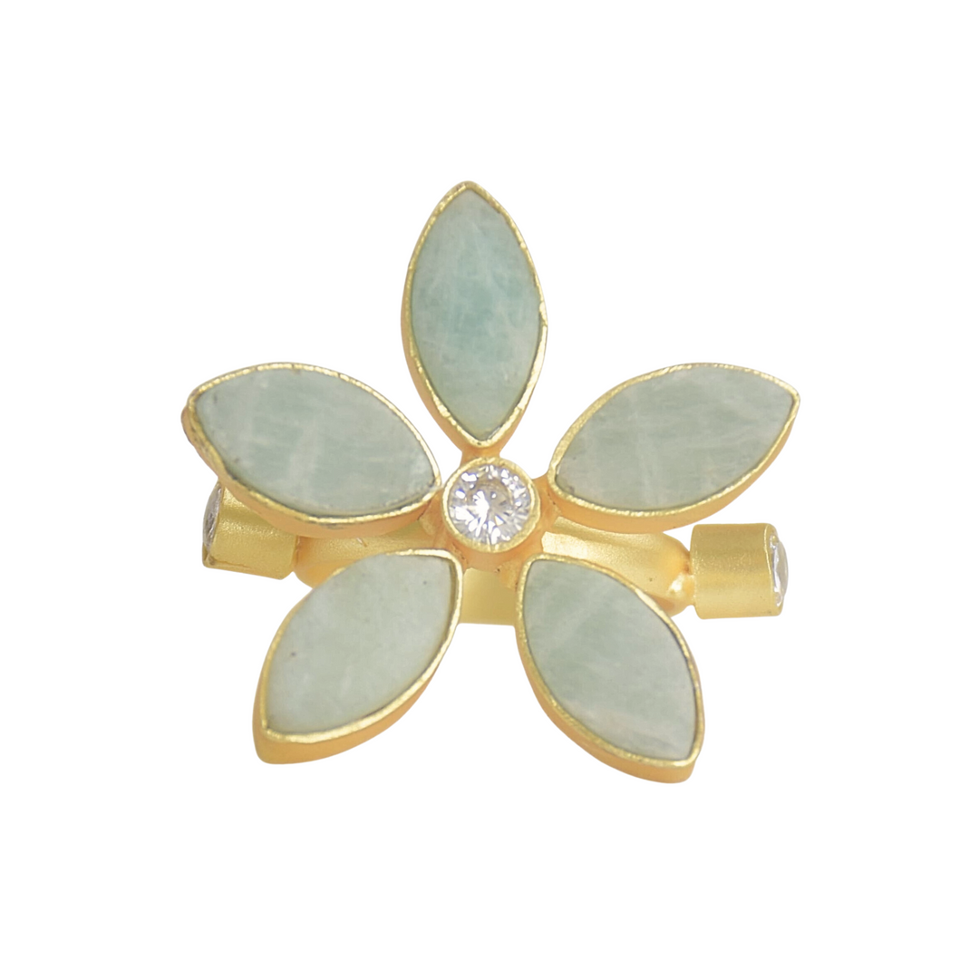 Floral Amazonite Ring