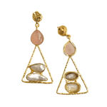 Load image into Gallery viewer, Fancy Triangular Pearl Earring
