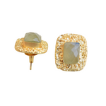 Load image into Gallery viewer, Prehnite Gold Plated Studs
