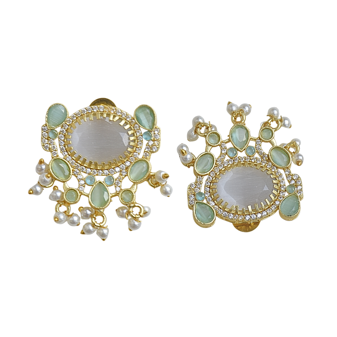 Anti-Tarnish Dangling Pearl Studs