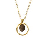 Load image into Gallery viewer, Dainty handcrafted Gold necklace with smoky quartz gemstone pendant  easy to style lightweight waterproof chain pendant 

