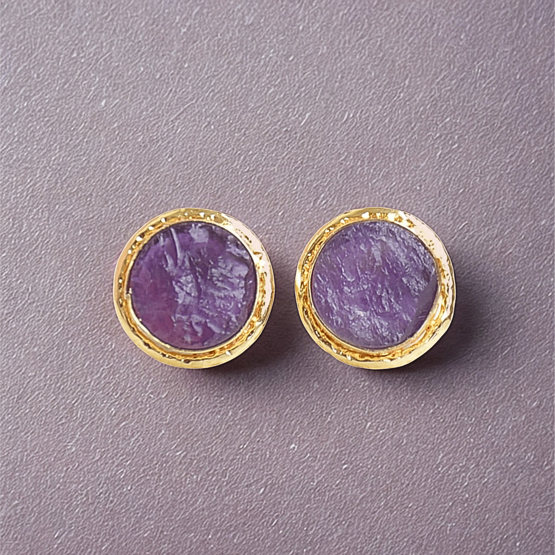 Vibrant gold plated studs available in more colors and gemstone trending best quality handcrafted stud earrings
